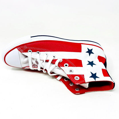Converse CTAS Hi White Red White Blue Mens July 4th Star Stripes Shoes 167836F