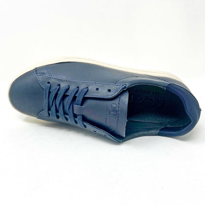 Clae Bradley Navy Full Grain Leather Mens Premium Casual Sneakers