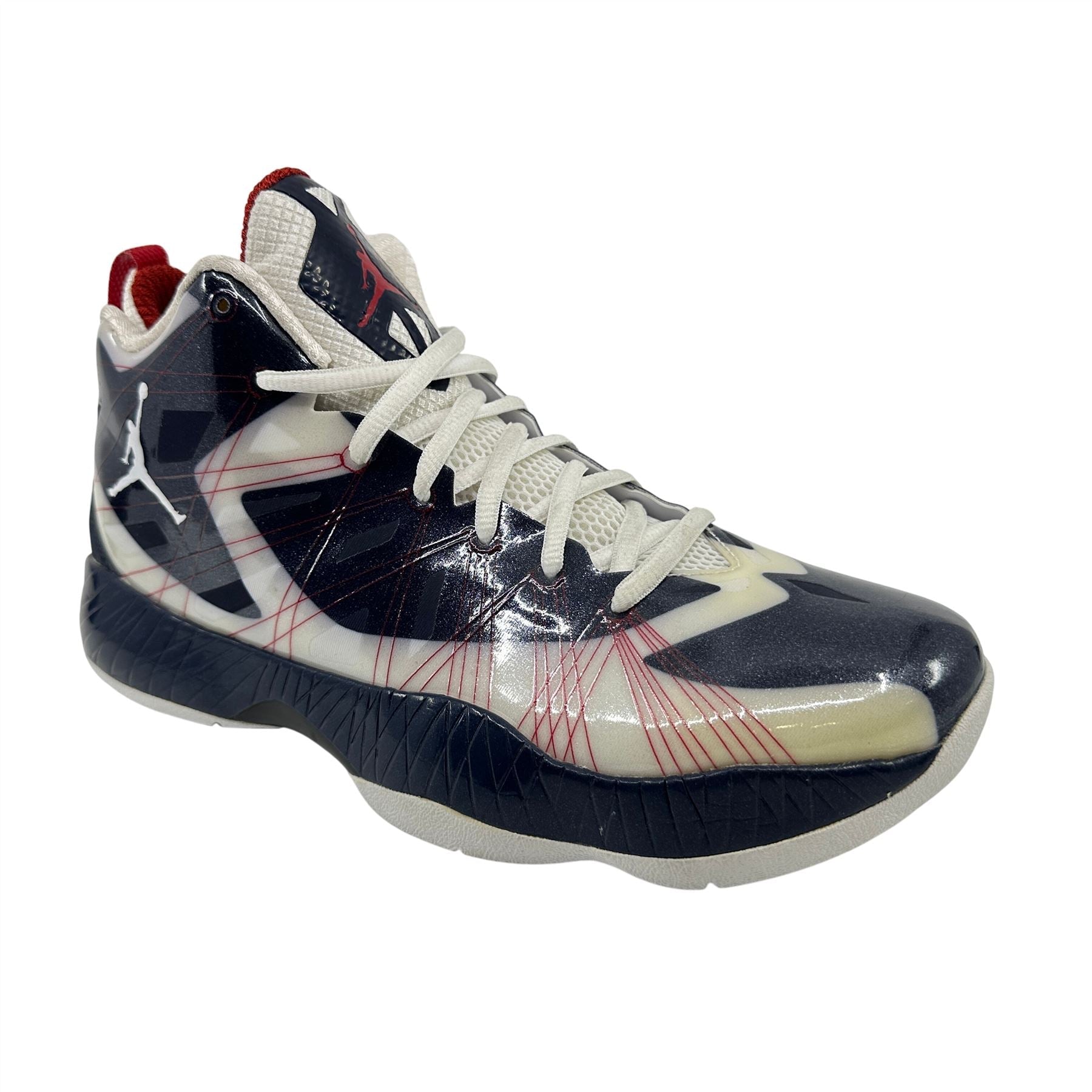 Jordan 2012 Lite White Obsidian Gym Red Mens Athletic Sneaker