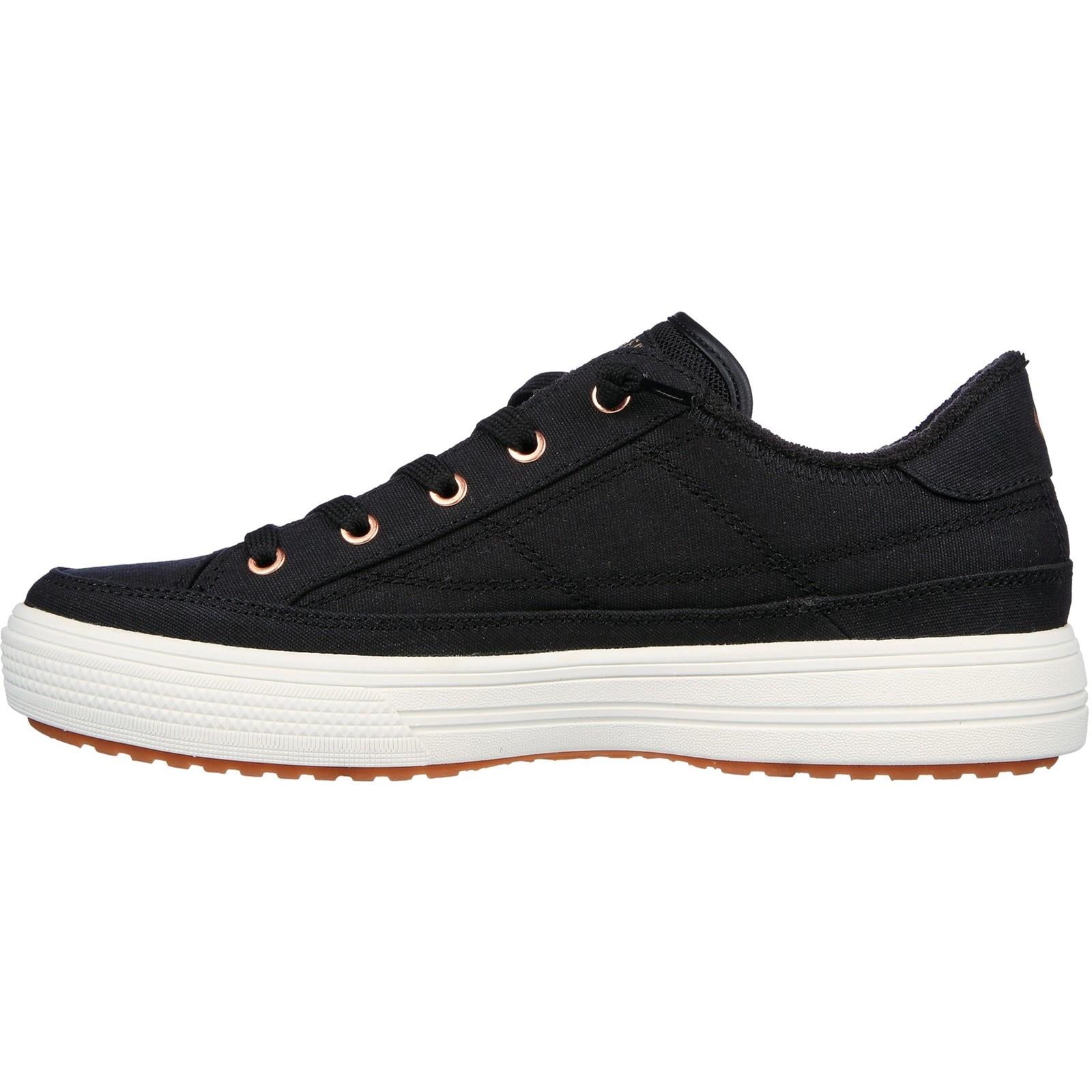 Women's Wide Fit Skechers 177190W Arch Fit Arcade Meet Ya There Shoes - Black