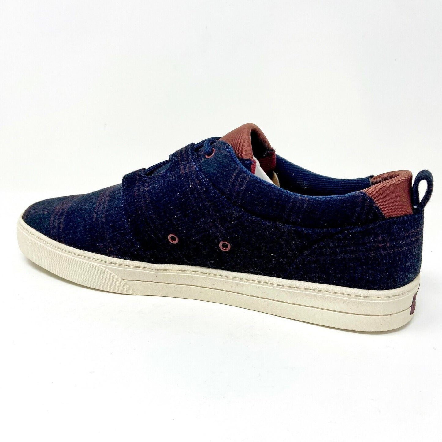 Clae Newman Deep Navy Plaid Mens Premium Casual Sneakers