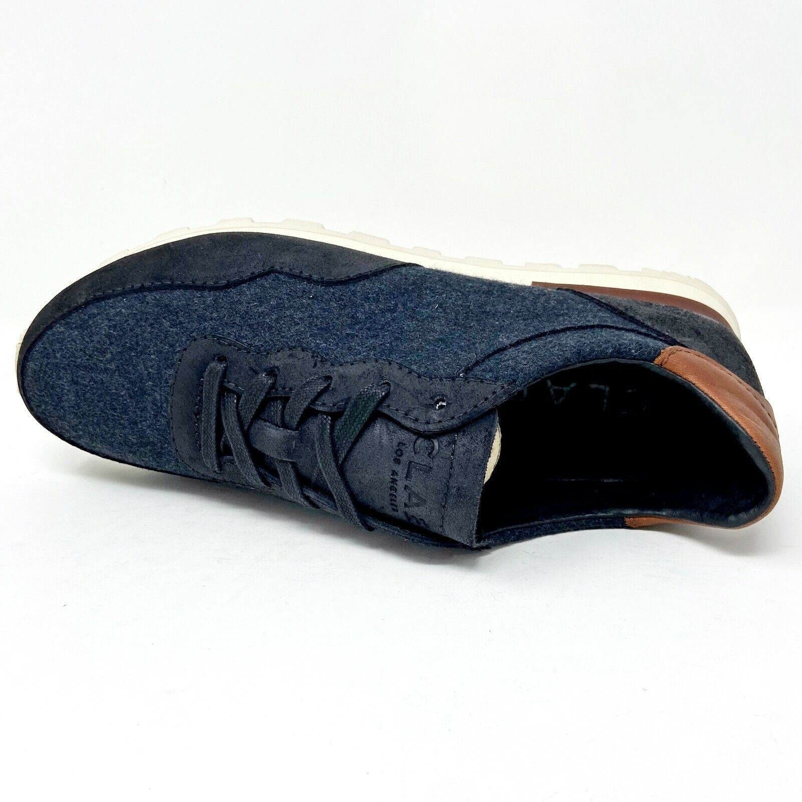 Clae Hoffman Premium Black Wool Cream Mens Size 7 Premium Sneakers