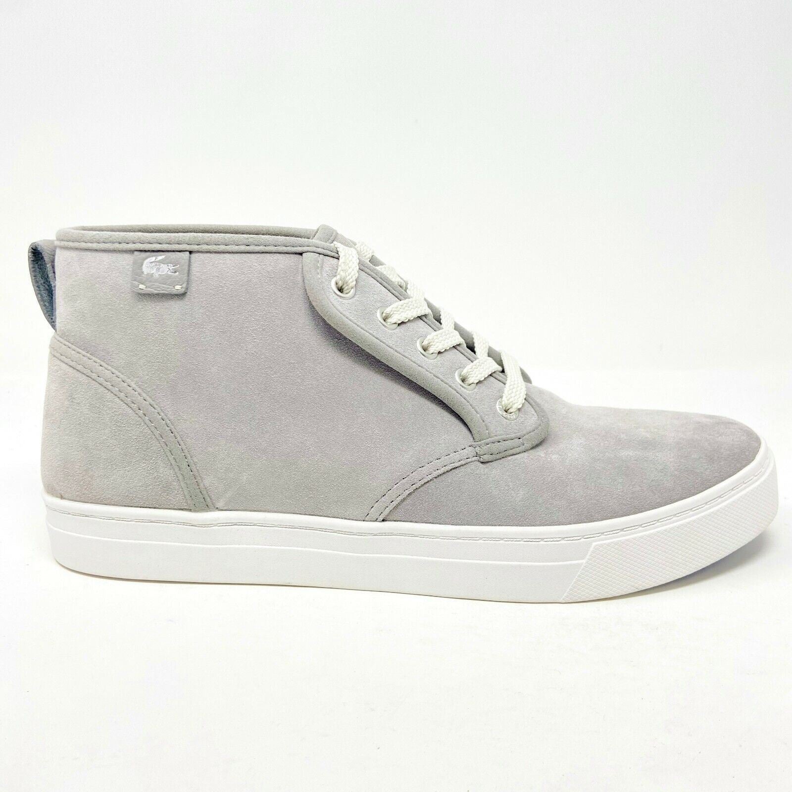Lacoste Thurmans RC STM Mid Suede Gray White Mens Chukka Casual Sneakers
