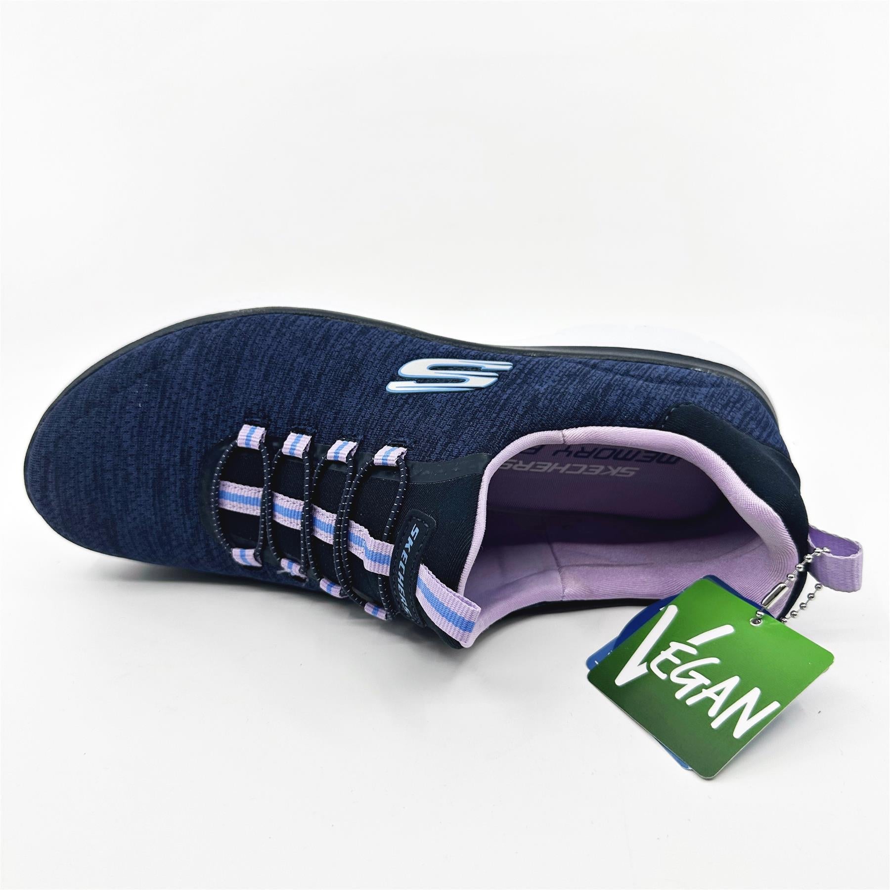 Skechers Summits Fresh Impression Navy Lavender Womens  Slip On Sneakers