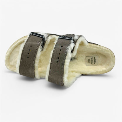 Birkenstock Arizona Shearling Stone Coin Womens Casual Soft Footbead Clog