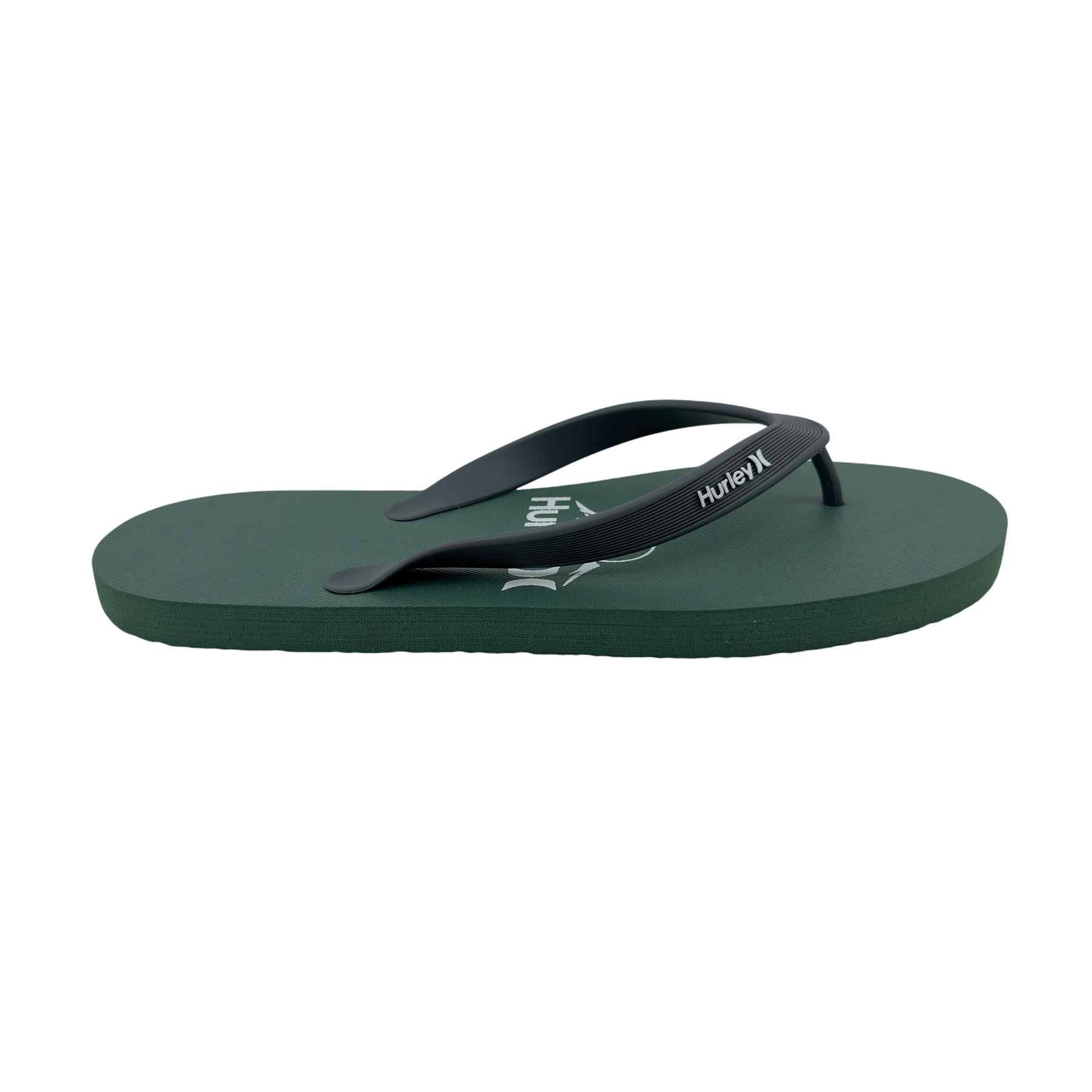 Hurley Logo Green White Mens Sandal Pool Beach Flip Flop