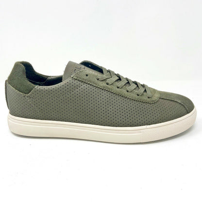 Clae Noah Olive Green Leather Mens Casual Sneakers