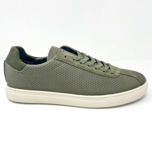 Clae Noah Olive Green Leather Mens Casual Sneakers