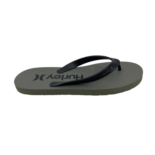 Hurley Logo Gray Black Mens Sandal Pool Beach Flip Flop