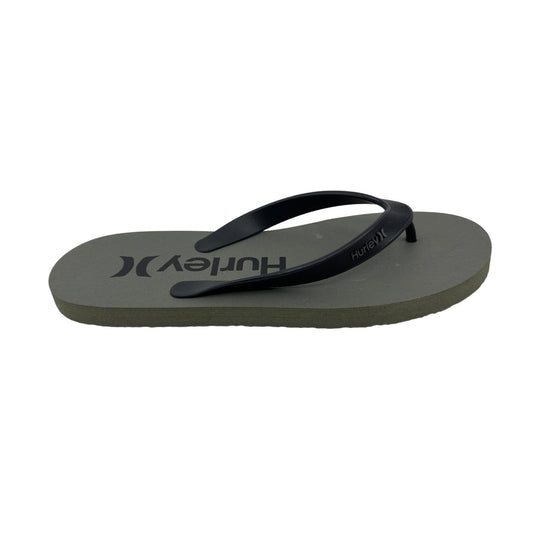 Hurley Logo Gray Black Mens Sandal Pool Beach Flip Flop