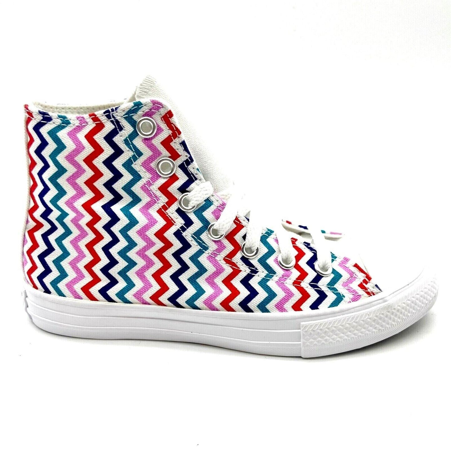 Converse CTAS Hi White University Red Zig Zag Kids Girls Casual Shoes 667192F