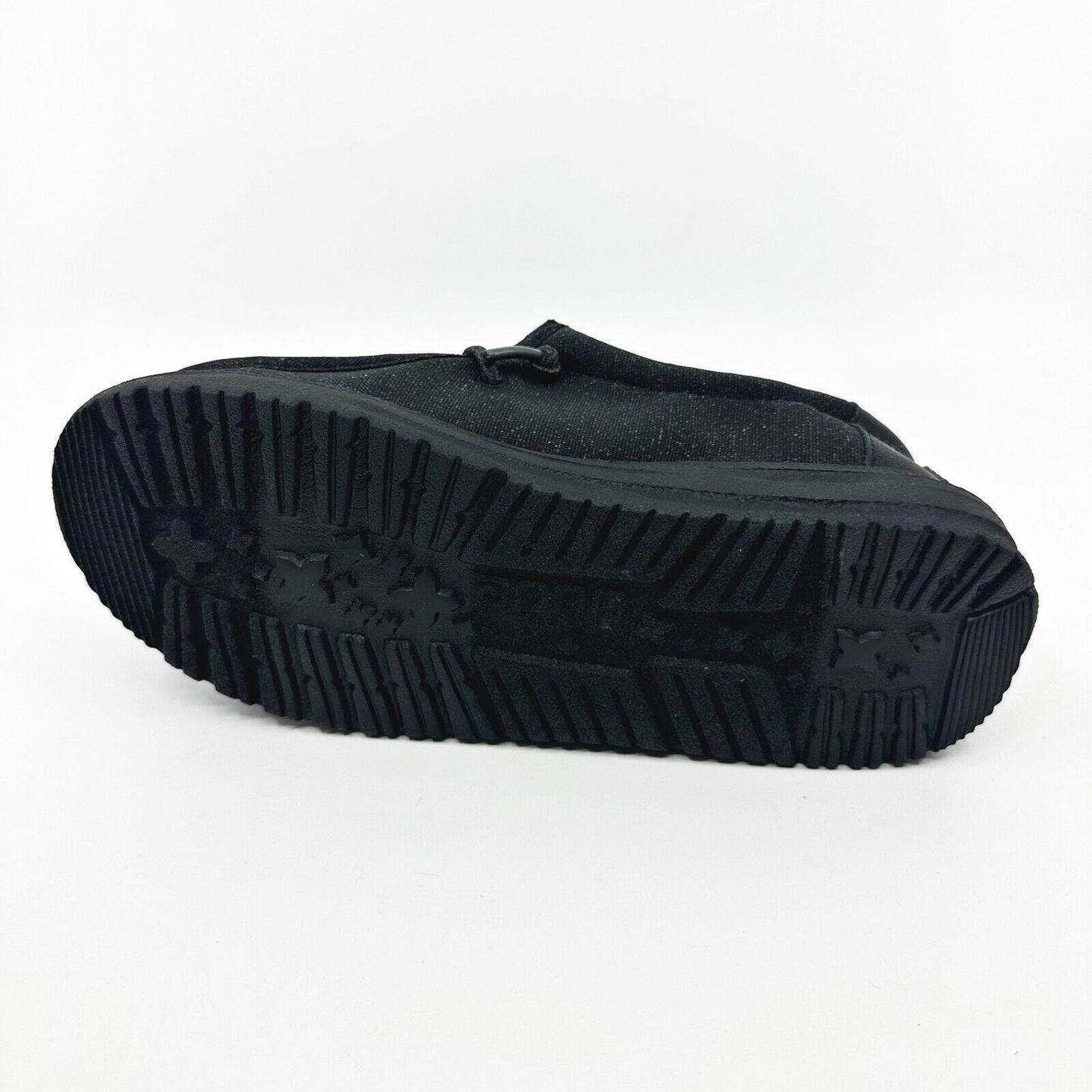 Hey Dude Wally Youth Basic Black Kids Comfort Slip On Shoes