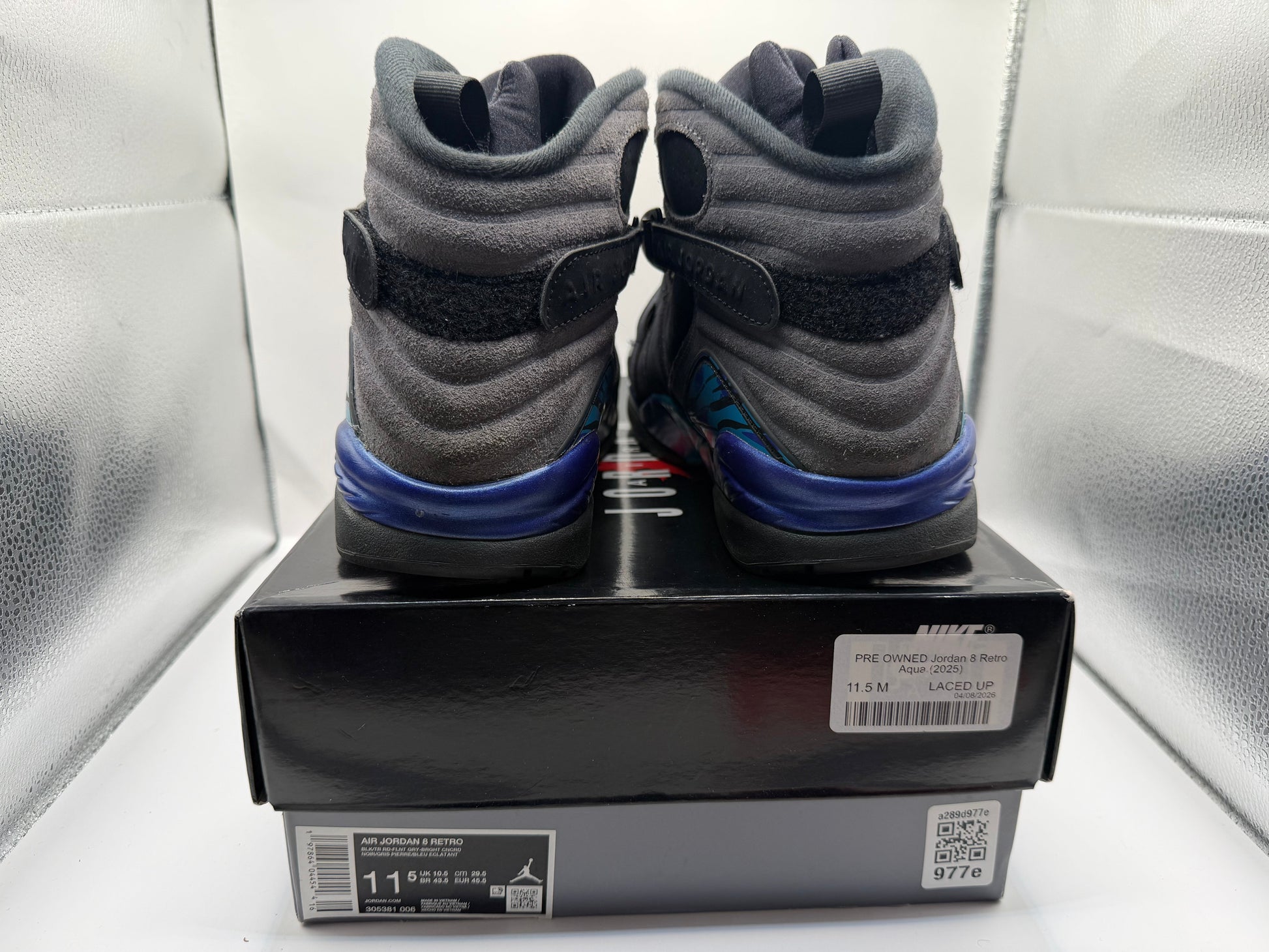 PRE OWNED Jordan 8 Retro Aqua (2025)