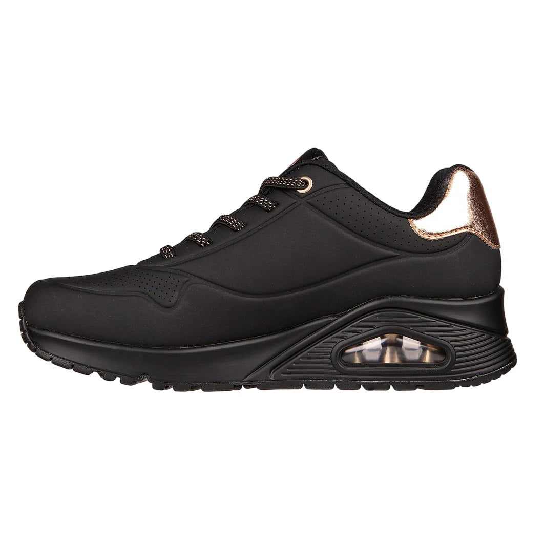 Women's Wide Fit Skechers Uno 155196W Shimmer Away Trainers