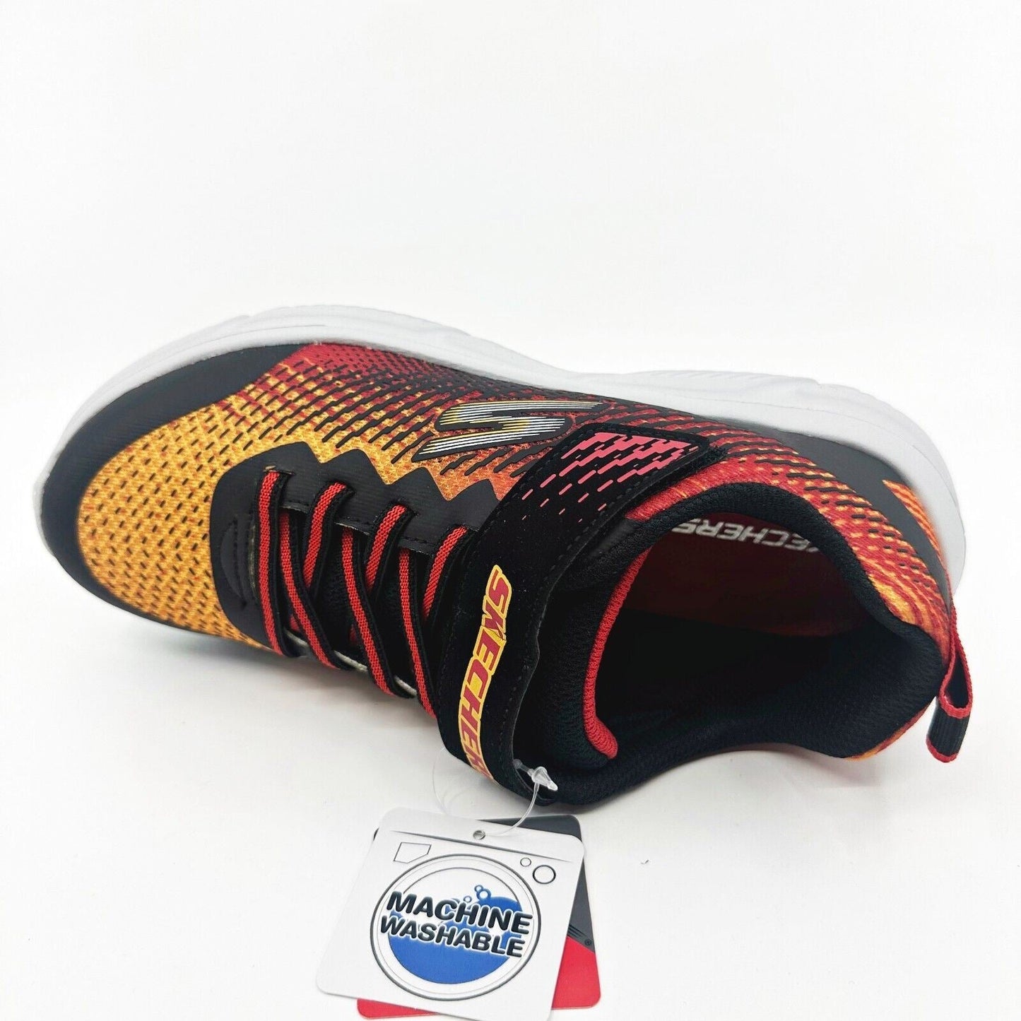 Skechers Go Run 650 Norvo Black Red Kids Size 5 Sneakers