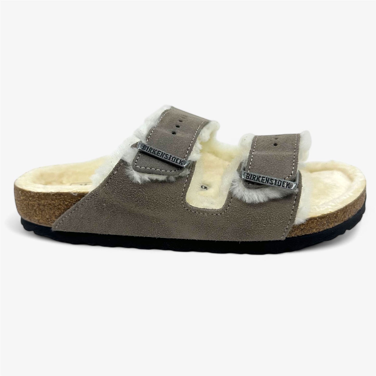 Birkenstock Arizona Shearling Stone Coin Womens Casual Soft Footbead Clog
