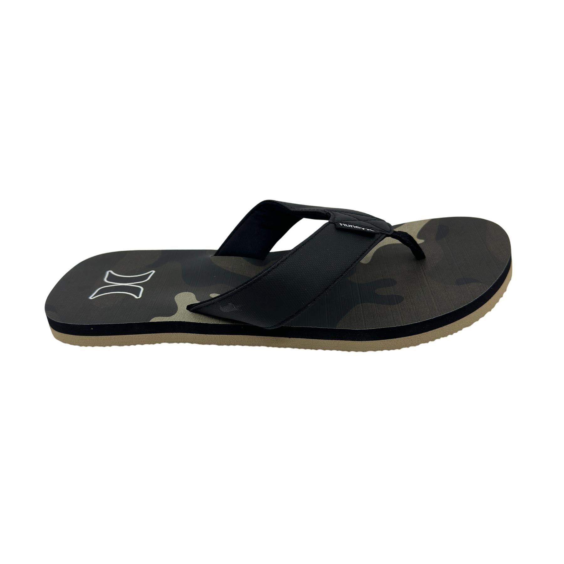 Hurley Logo Olive Camo Black Mens Sandal Pool Beach Flip Flop