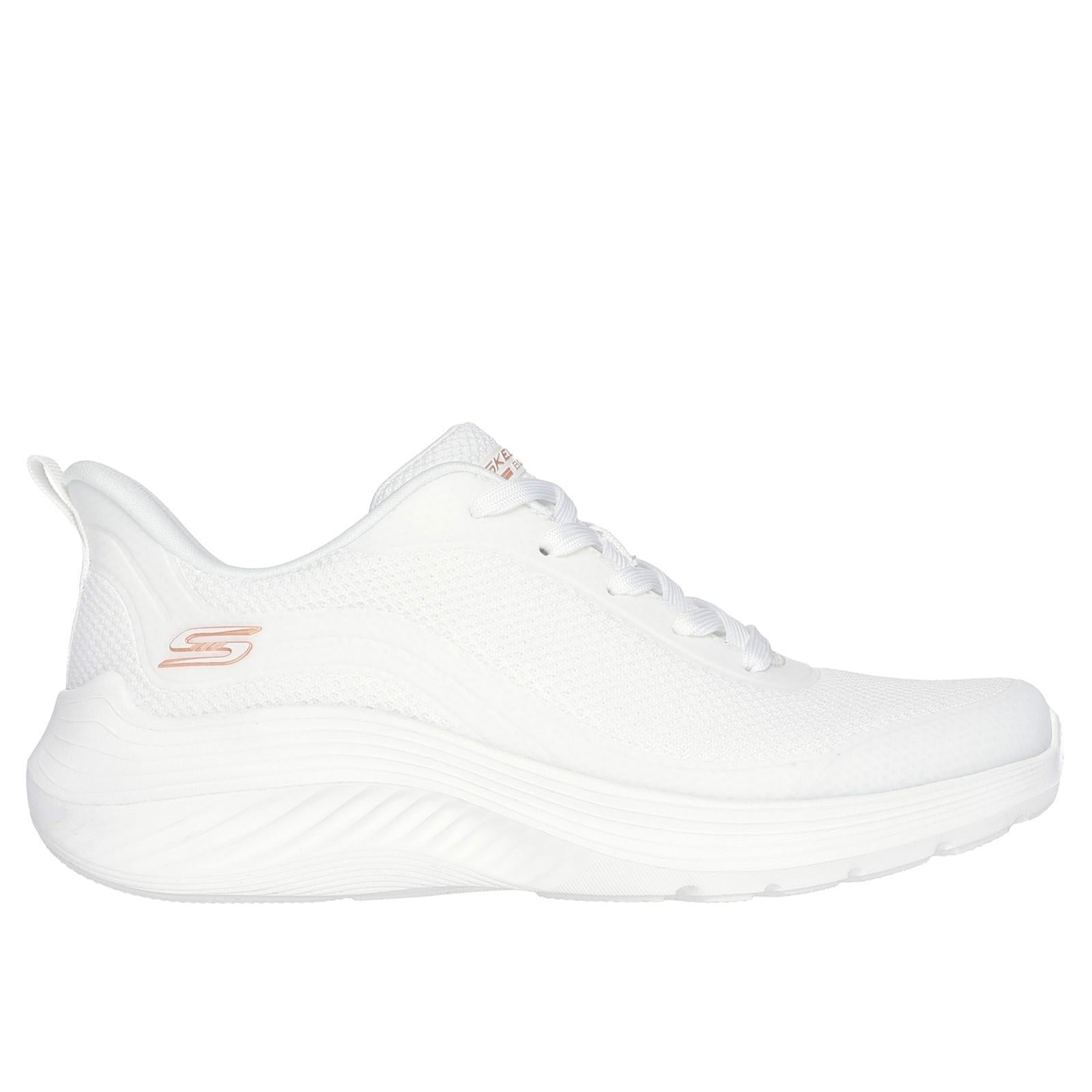 Women's Wide Fit Skechers 117483 Bobs Sport Squad Waves Still Wading Trainers