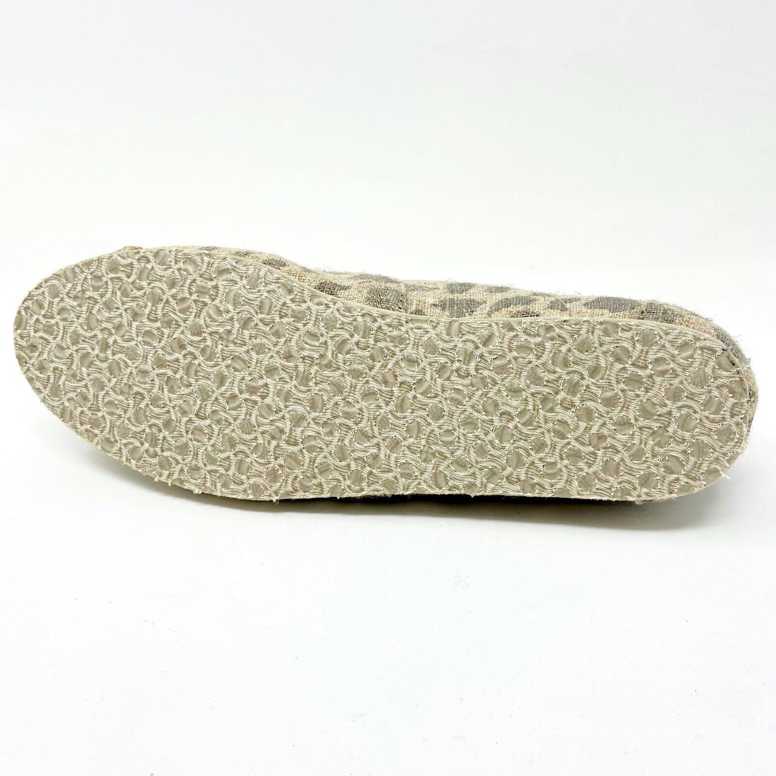 Toms Classics Leopard Burlap Womens Slip On Casual Canvas Flat Shoes