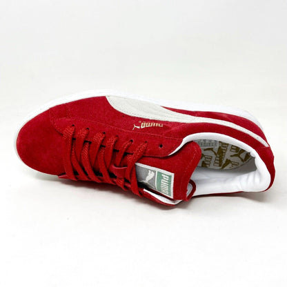 Puma Suede Classic Ribbon Red White Mens Casual Sneakers 181649 01