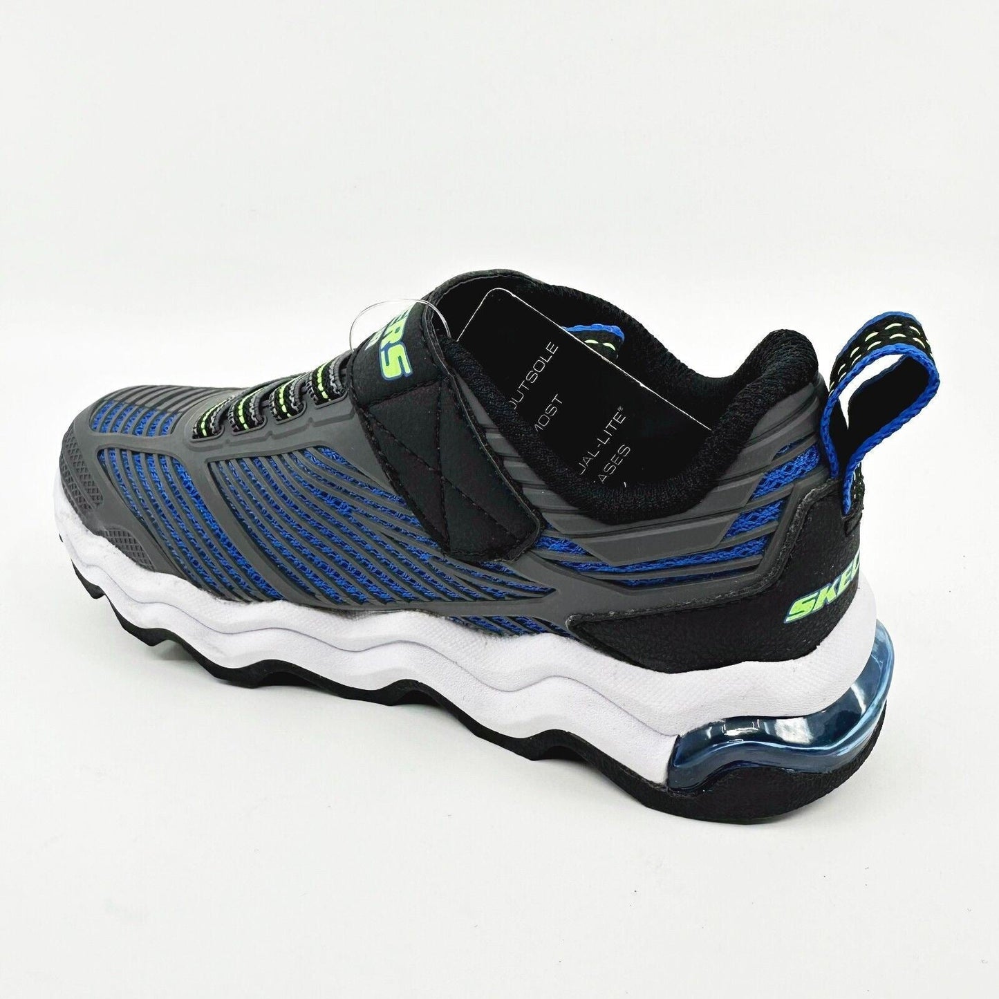 Skechers Skech Air Waves Charcoal Blue Kids Boys Sneakers
