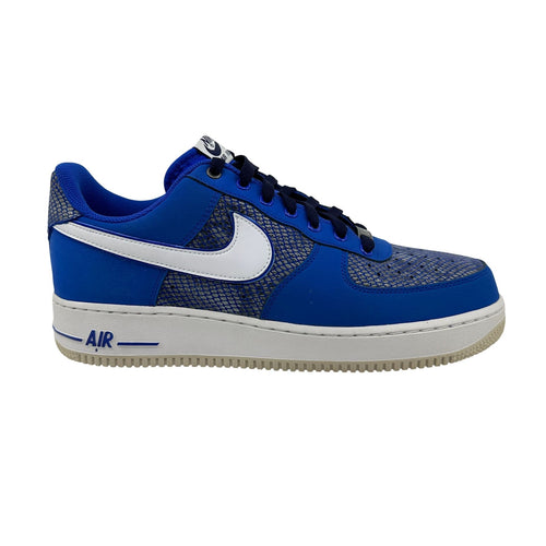 Nike Air Force 1 Game Royal Blue White Mens Athletic Snake Skin Sneaker