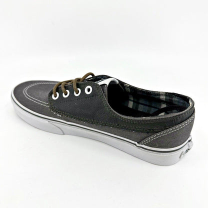 VANS Brigata (Leather Plaid) Asphalt Beluga Gray Womens Size 8 Casual Sneakers