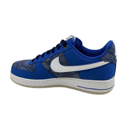 Nike Air Force 1 Game Royal Blue White Mens Athletic Snake Skin Sneaker