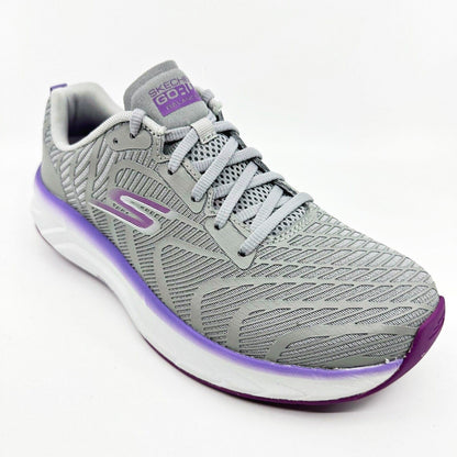 Skechers Go Run Balance 2 Gray Purple Womens Athletic Running Shoes