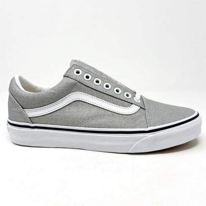 Vans Old Skool Silver True White Womens Classic Casual Sneakers