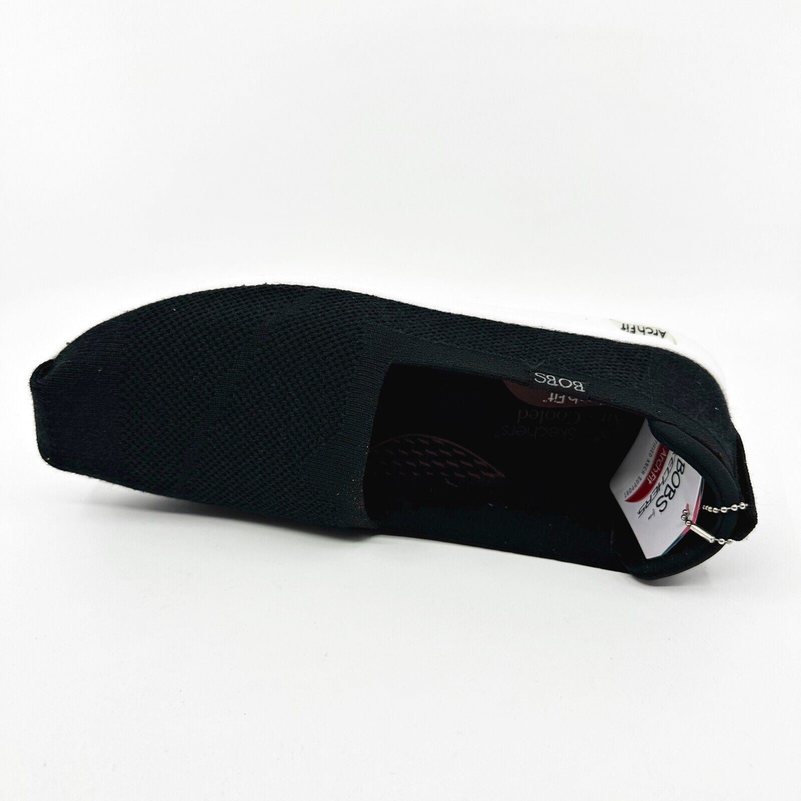 Skechers Arch Fit Plush Breeze Babe Black Womens Slip On Shoes
