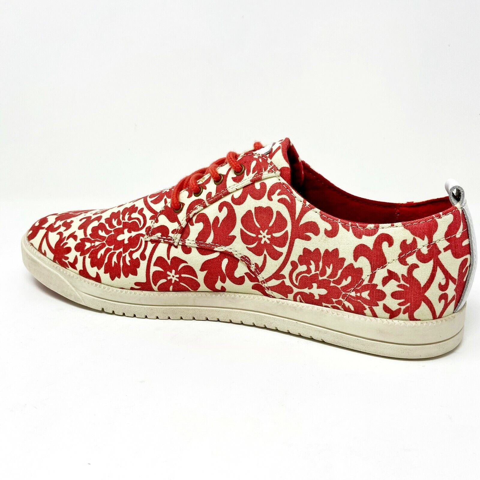 Clae Ellington Textile Fire Cream Canvas Mens Size 10 Premium Casual Sneakers