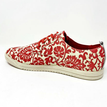 Clae Ellington Textile Fire Cream Canvas Mens Size 10 Premium Casual Sneakers