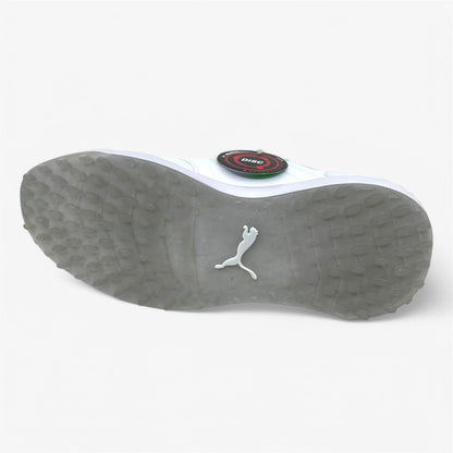 PUMA Ignite Elevate Disc White Silver Mens Waterproof Golf Shoes