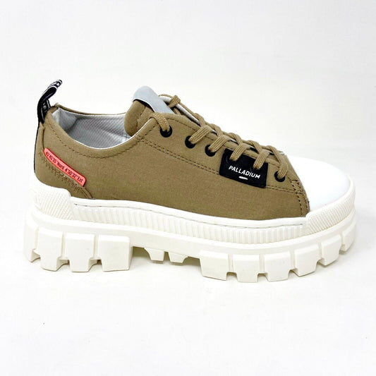 Palladium Revolt LO TX Olive Green Womens Casual Platform Boots 97243 307