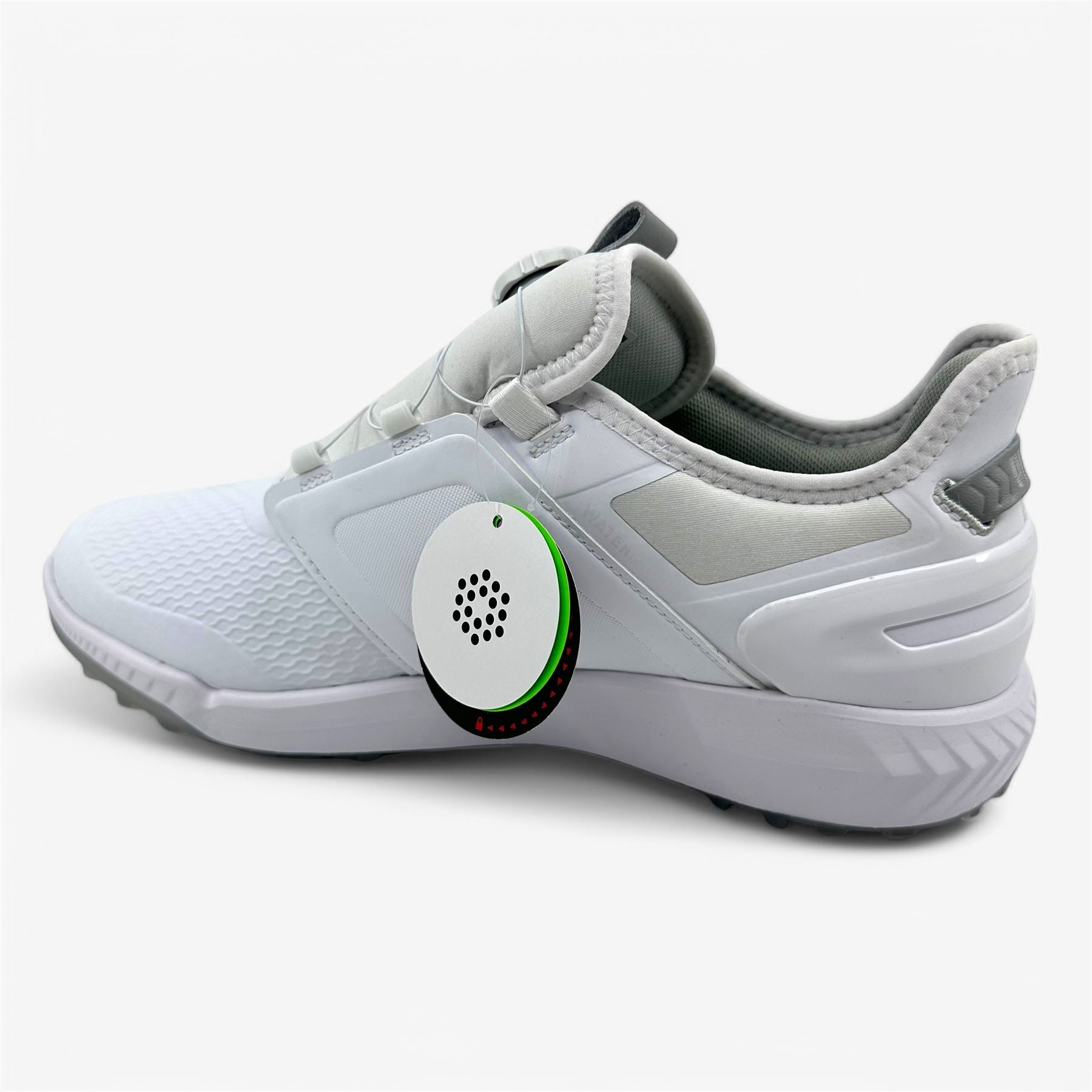 PUMA Ignite Elevate Disc White Silver Mens Waterproof Golf Shoes