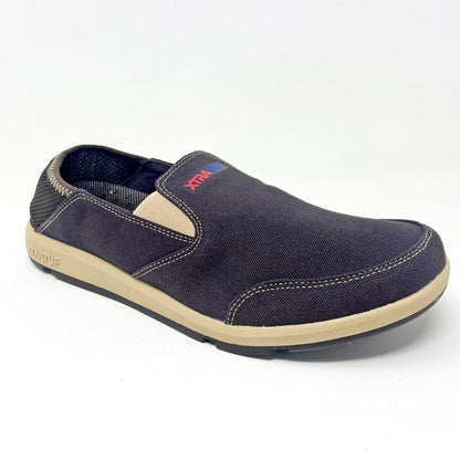 XtraTuf Yellowtail Chocolate Tan Slip Resistant Mens Slip On Canvas Work Shoes