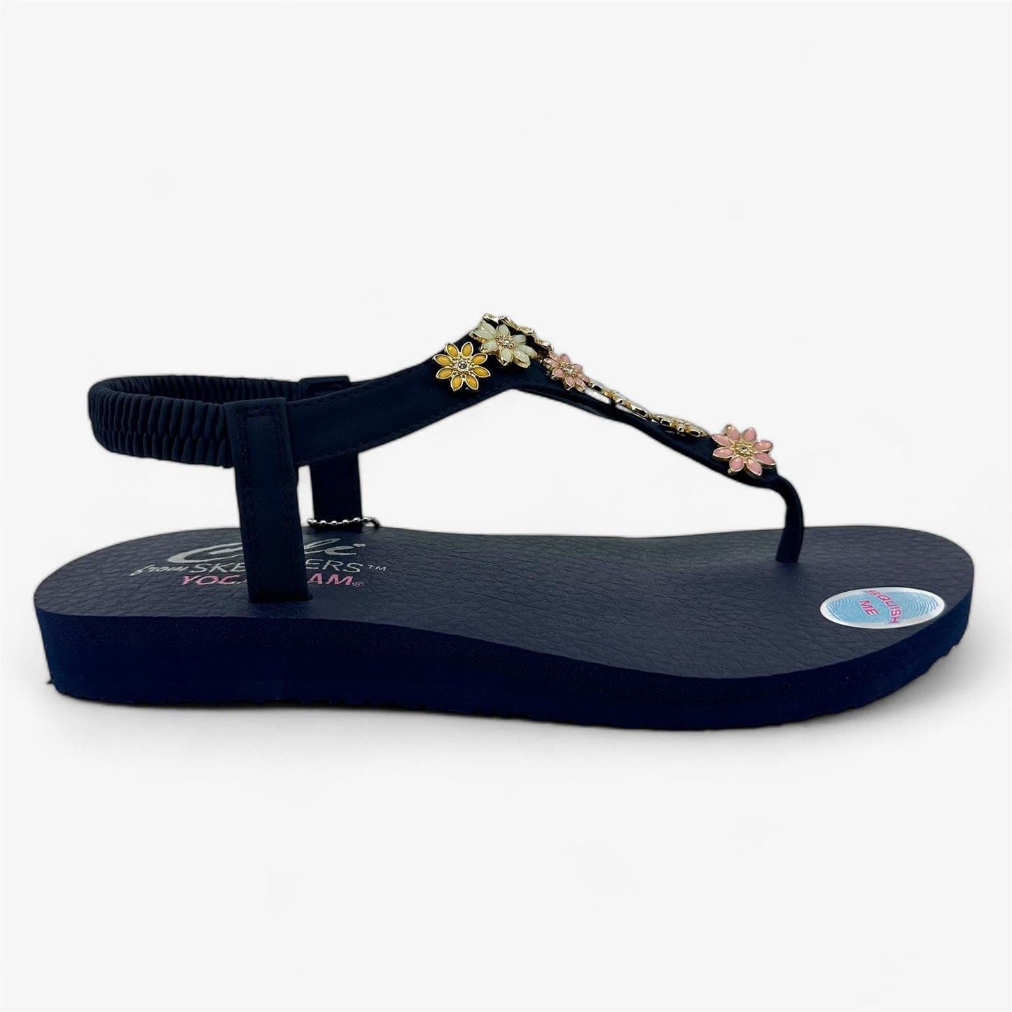 Skechers Meditation Happy Daisies Navy Multicolor Womens Sandal Slingback