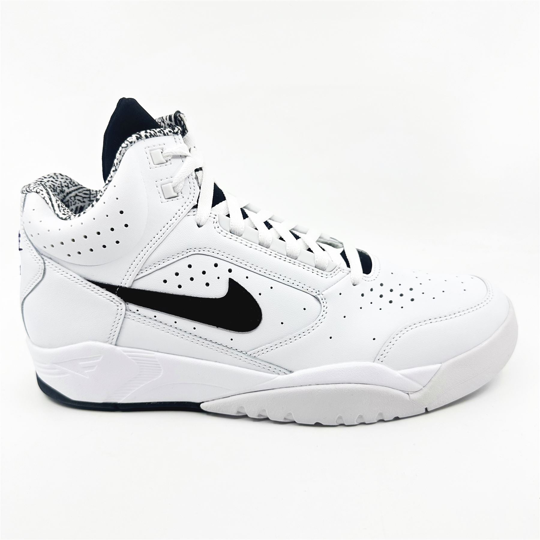 Nike Air Flight Lite Mid White Black Mens Athletic Sneaker