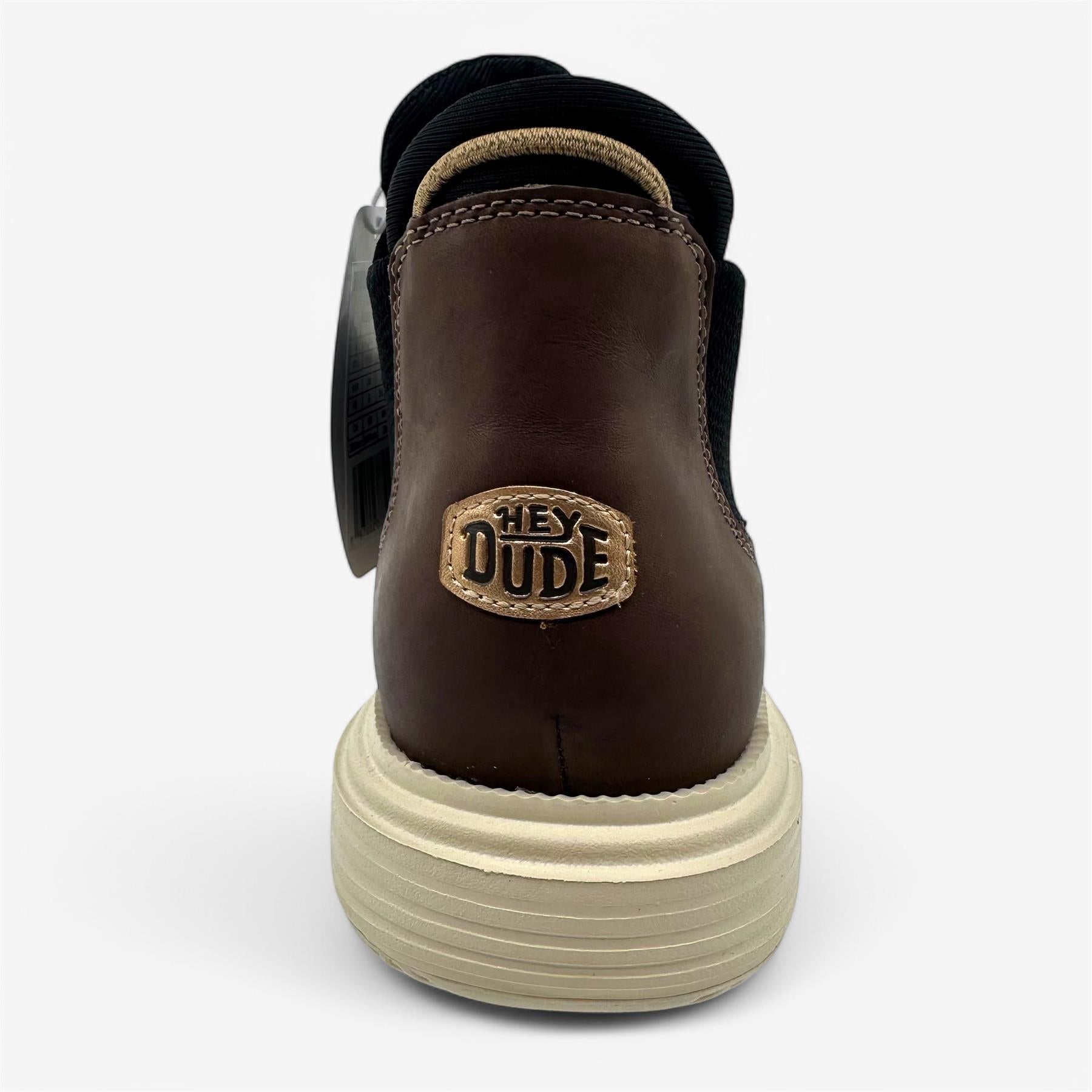 Hey Dude Branson Boot Craft Leather Coffee Womens Size 10 Water Repellant Slip-On