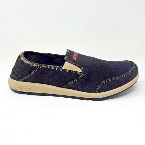 XtraTuf Yellowtail Chocolate Tan Slip Resistant Mens Slip On Canvas Work Shoes