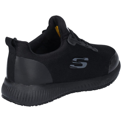 Women's Wide Fit Skechers 77222WEC Squad SR Occupational Trainers - Black
