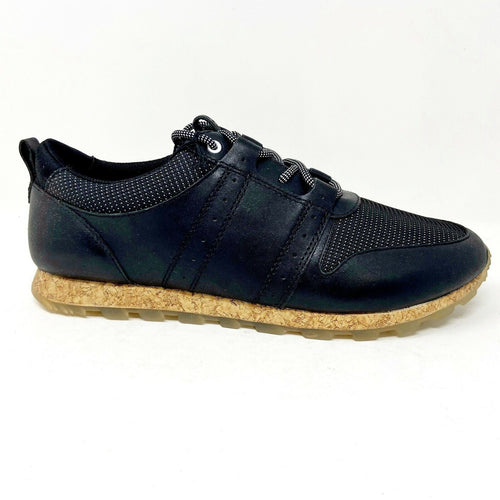 Clae Mills Black Leather Nylon Canvas Mens Casual Premium Sneakers