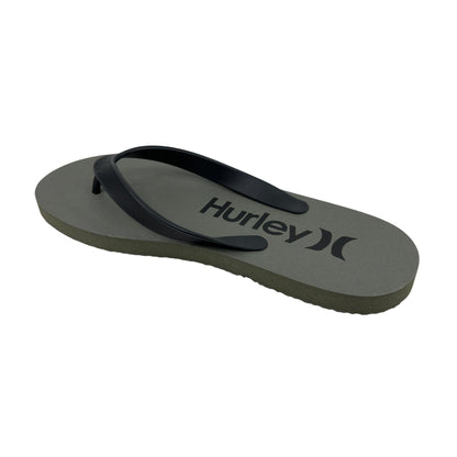 Hurley Logo Gray Black Mens Sandal Pool Beach Flip Flop
