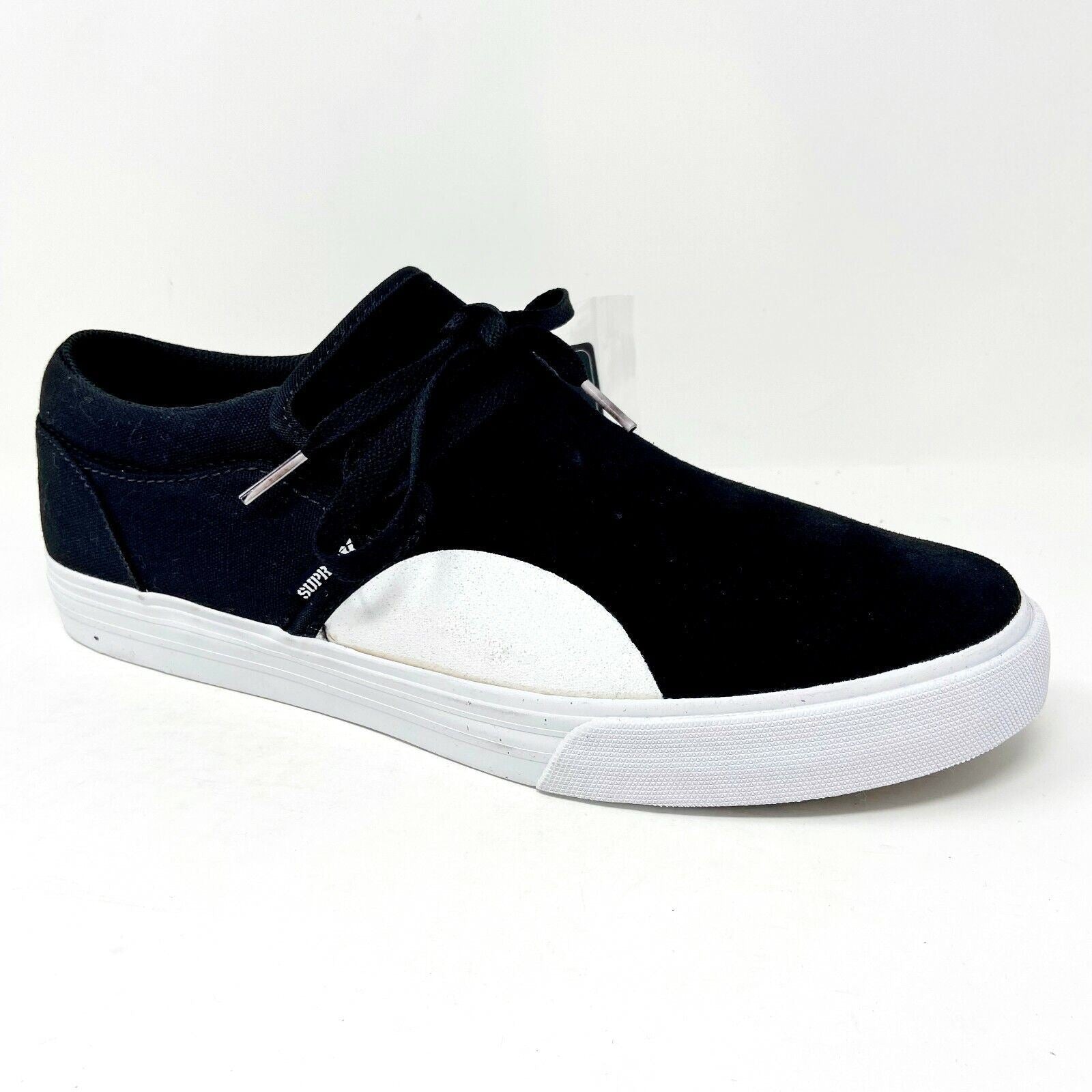 Supra Cuba Black White Mens Suede Skateboard Sneakers 08106 002
