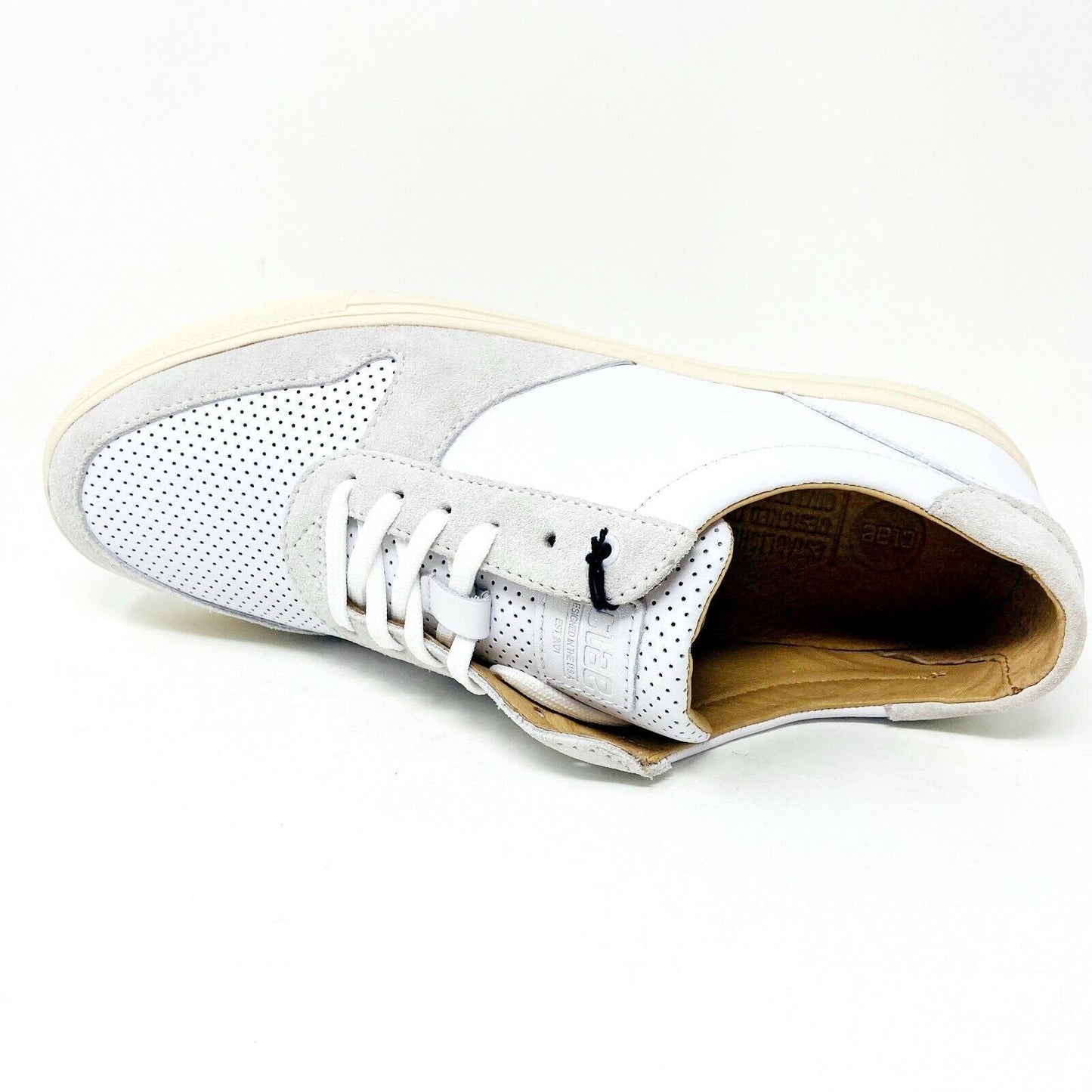 Clae Gregory SP White Leather Cream Mens Premium Casual Sneakers