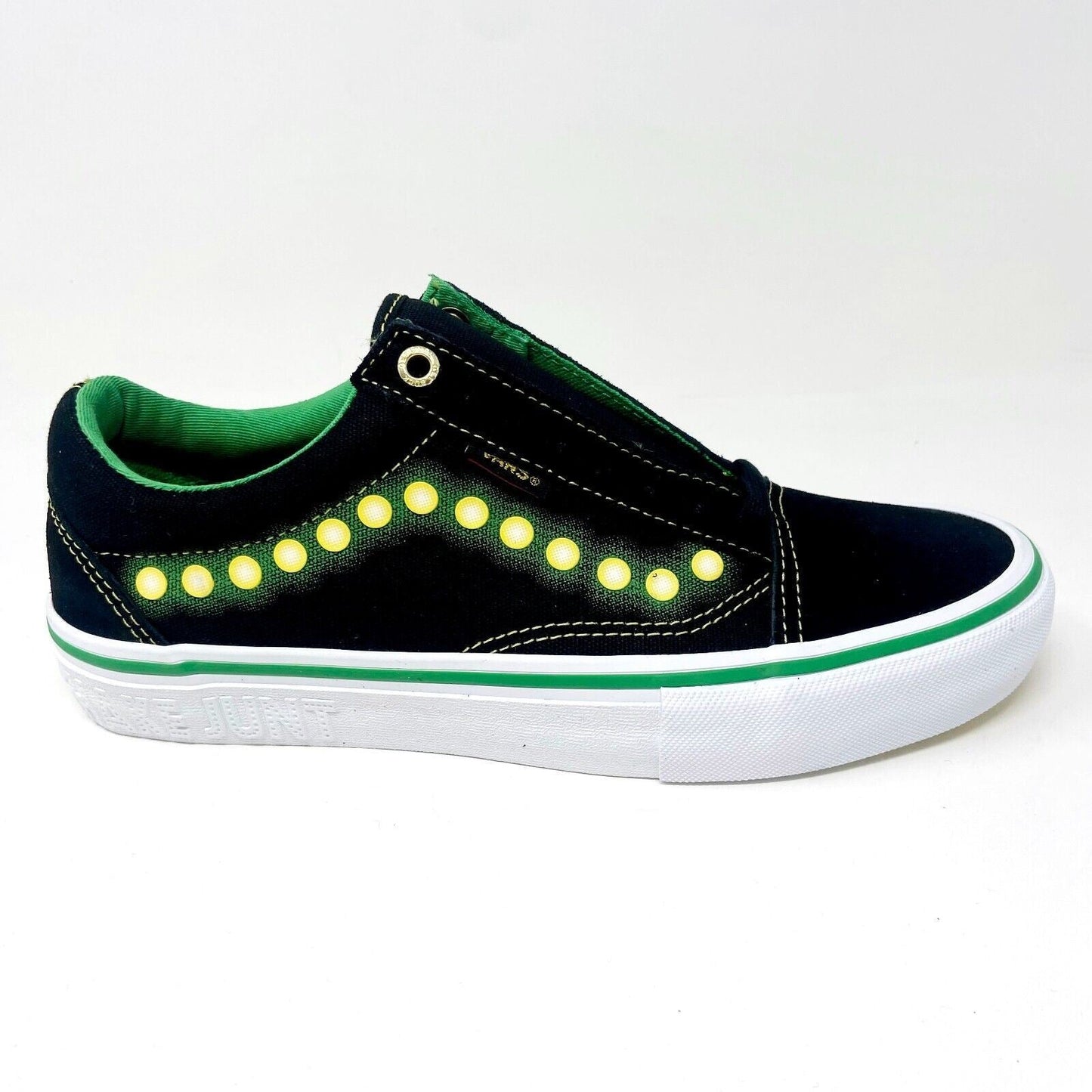 Vans Old Skool Pro (Shake Junt) Black White Green Mens Suede Shoes Sneakers