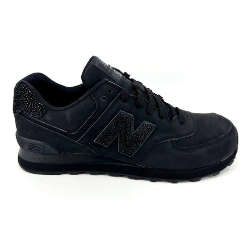 New Balance 574 Classics Triple Black Caviar Mens Leather Sneakers ML574BEX