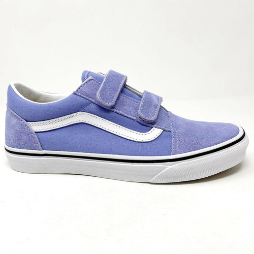 Vans Old School V Pale Iris True White Junior Kids Laceless Casual Shoes