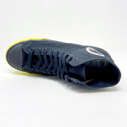 PF Flyers Center Hi Black Yellow Womens Retro Casual Shoes PM12OH1T